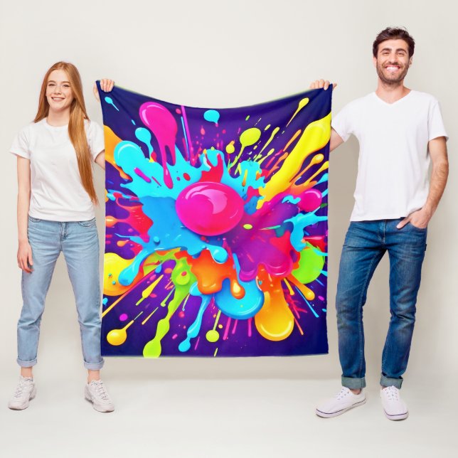 Lebhafte Farbexplosion: Ein Visuelles Fest Fleecedecke (Beispiel)