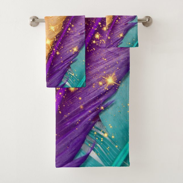 Lebhafte Farbfedern Badhandtuch Set (Insitu)