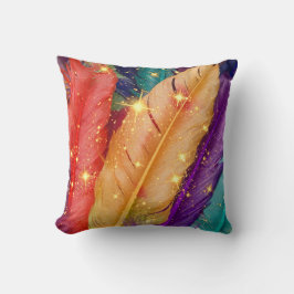 Lebhafte Farbfedern Kissen