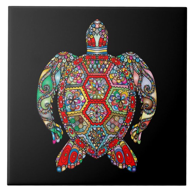 Lebhafte Farbschildkröte Fliese (Vorderseite)