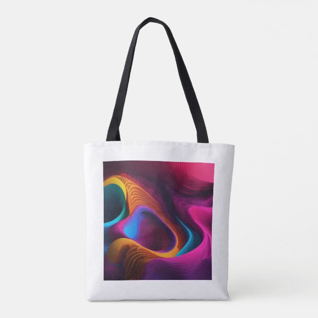 Lebhafte Farbwellen Tasche (Rückseite)