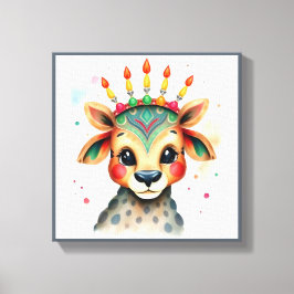 Lebhafte festliche Kwanzaa Wilde Tiere in Verkleid Leinwanddruck