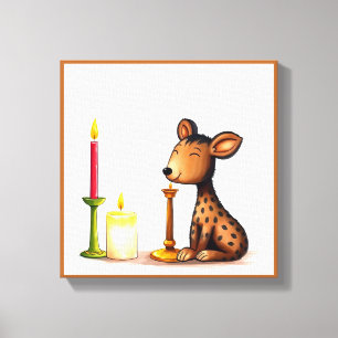 Lebhafte festliche Kwanzaa Wilde Tiere in Verkleid Leinwanddruck