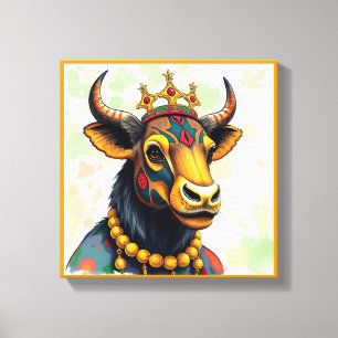 Lebhafte festliche Kwanzaa Wilde Tiere in Verkleid Leinwanddruck