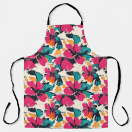 Lebhafte, florale, Bohemische All-over-Print-Schür Schürze