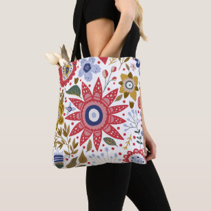 Lebhafte, florale Mehrfach-Drucktasche Tasche