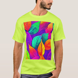Lebhafte Foliage: Cartoon Neon T-Shirt