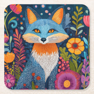 Lebhafte Fox Dot Kunst, Dichtung und Musik Rechteckiger Pappuntersetzer