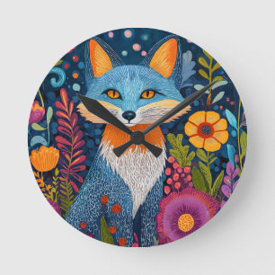 Lebhafte Fox Dot Kunst, Dichtung und Musik Runde Wanduhr