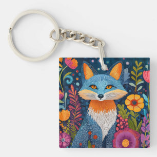 Lebhafte Fox Dot Kunst, Dichtung und Musik Schlüsselanhänger