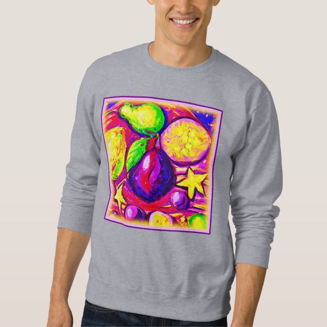 Lebhafte Früchte und Sterne. Jetzt kaufen Sweatshirt (Vorderseite)