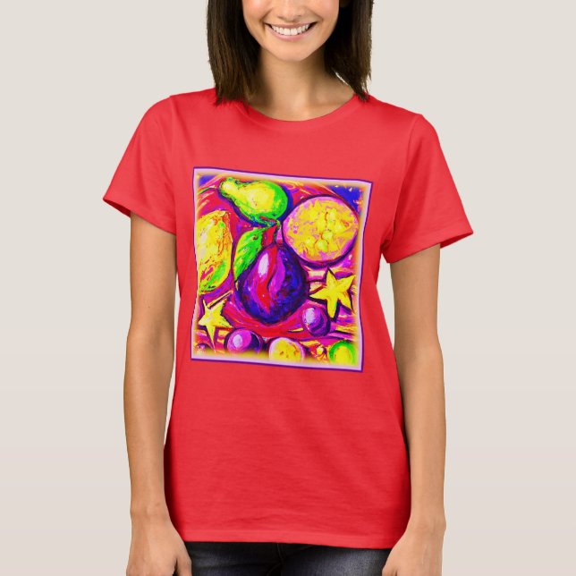Lebhafte Früchte und Sterne. Jetzt kaufen T-Shirt (Vorderseite)