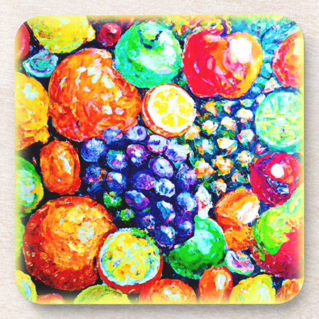 Lebhafte Fruchtfarbe. Jetzt kaufen Getränkeuntersetzer (Vorderseite)