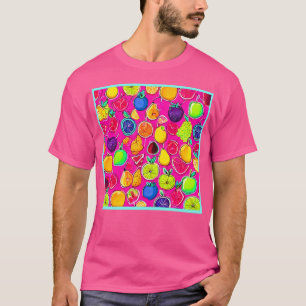 Lebhafte Fruchtfusionsmuster T-Shirt