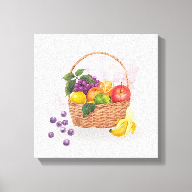 Lebhafte Fruchtsäcke Wasserfarben Kunst, Dichtung  Leinwanddruck (Vorderseite)