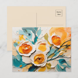 Lebhafte Frühlingsblüte der Blume Öl-Akrylus Postkarte