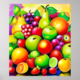 Lebhafte Fruit Medley Art Poster