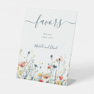 Lebhafte Gastgeschenke Hochzeiten der Wildblume Sockelschild