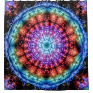Lebhafte Gefärbte Krawatte Kaleidoskop Rainbow Man Duschvorhang