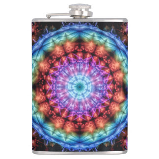 Lebhafte Gefärbte Krawatte Kaleidoskop Rainbow Man Flachmann