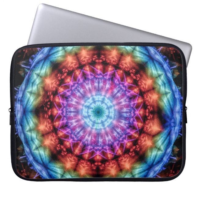 Lebhafte Gefärbte Krawatte Kaleidoskop Rainbow Man Laptopschutzhülle (Vorderseite)