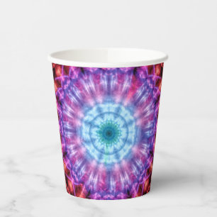 Lebhafte Gefärbte Krawatte Kaleidoskop Rainbow Man Pappbecher