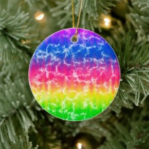 Lebhafte Gefärbte Krawatte Weihnachten Keramik Ornament