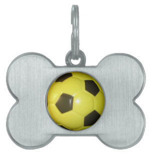 Lebhafte Gelb- und Schwarzfußballkunst Tiermarke