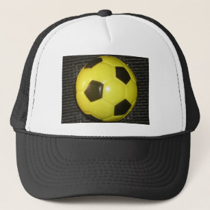 Lebhafte Gelb- und Schwarzfußballkunst Truckerkappe