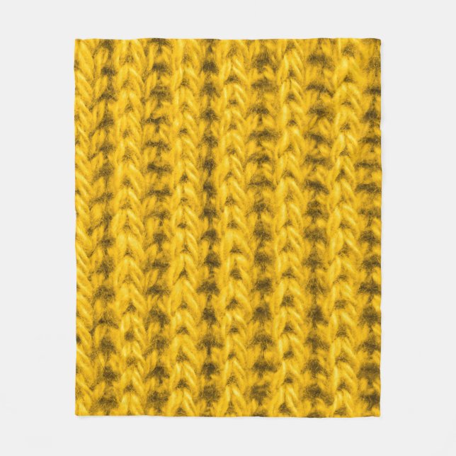 Lebhafte gelbe Spinnwoltextur Fleecedecke (Vorderseite)