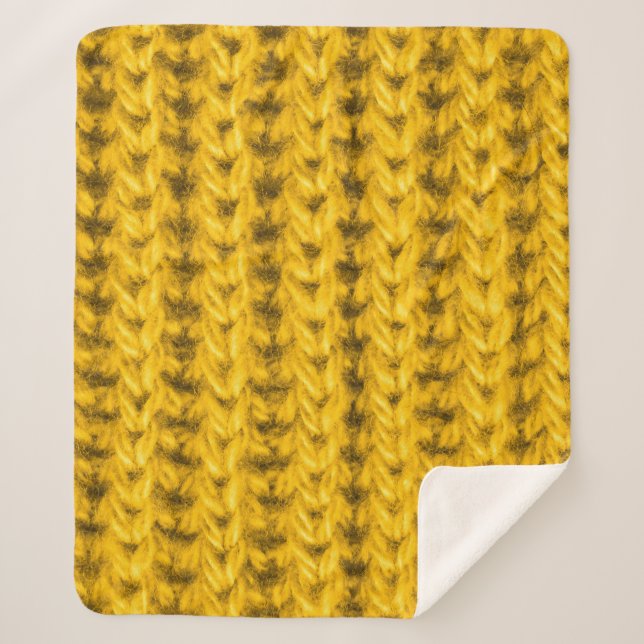 Lebhafte gelbe Spinnwoltextur Sherpadecke (Vorderseite)