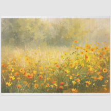 Lebhafte gelbe Wildblume beeindruckender Dekoupage