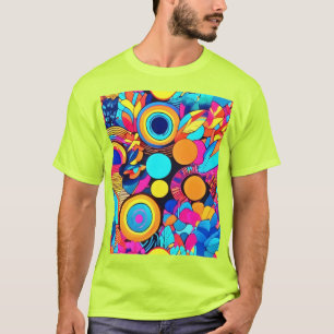 Lebhafte geometrische Abstrakte Muster T-Shirt