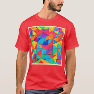 Lebhafte geometrische Farbblöcke Kunst T-Shirt