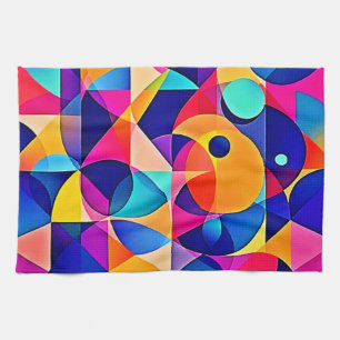Lebhafte geometrische Harmonie Geschirrtuch