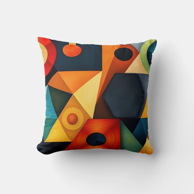 Lebhafte geometrische Harmonie Kissen (Vorderseite)