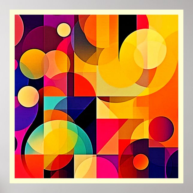 Lebhafte geometrische Harmonie Poster (Vorne)