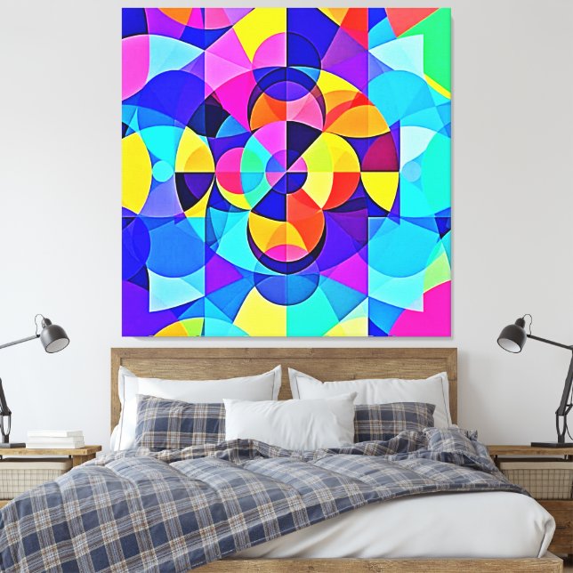 Lebhafte geometrische Joy Leinwanddruck (Insitu (Schlafzimmer))
