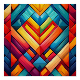 Lebhafte geometrische Kunst - Modernes, abstraktes Poster
