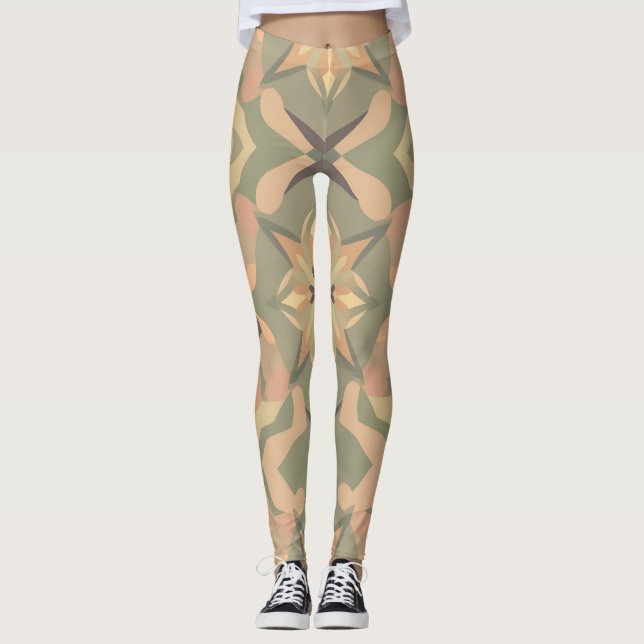 Lebhafte geometrische Leggings (Vorderseite)