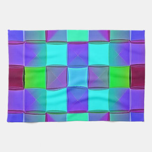 Lebhafte geometrische Lichtwellen Geschirrtuch