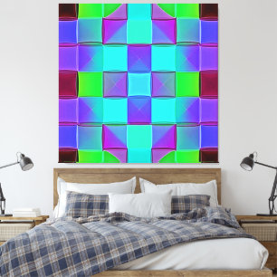 Lebhafte geometrische Lichtwellen Leinwanddruck