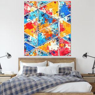 Lebhafte geometrische Splash Art Leinwanddruck