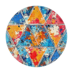 Lebhafte geometrische Splash Art Schneidebrett