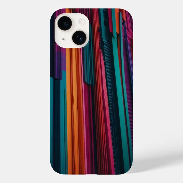 Lebhafte geometrische Streifen Case-Mate iPhone 14 Hülle (Rückseite)