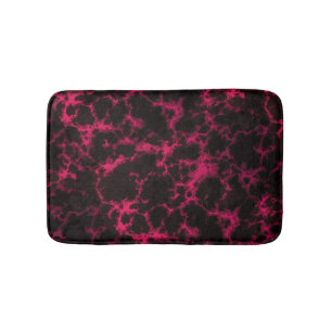Lebhafte Gepunktete Goth Pink und Black Badematte