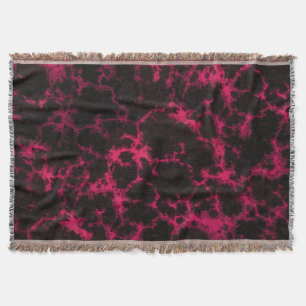Lebhafte Gepunktete Rosa- und Schwarze Flammen Decke