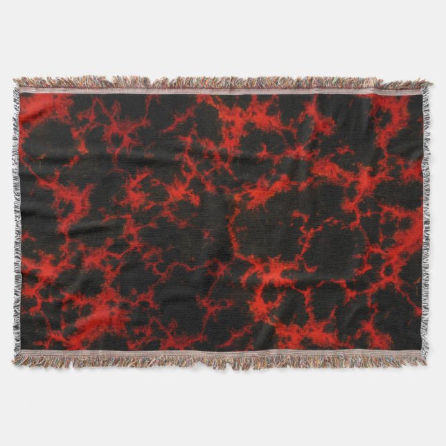 Lebhafte Gepunktete Rot- und Schwarze Flammen Decke (Vorderseite)