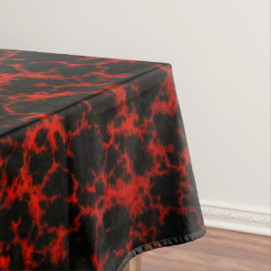 Lebhafte Gepunktete Rot- und Schwarze Flammen Tischdecke
