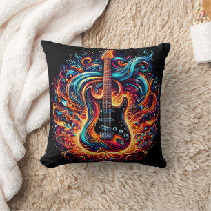 Lebhafte Gitarre mit bunten Melodien Kissen